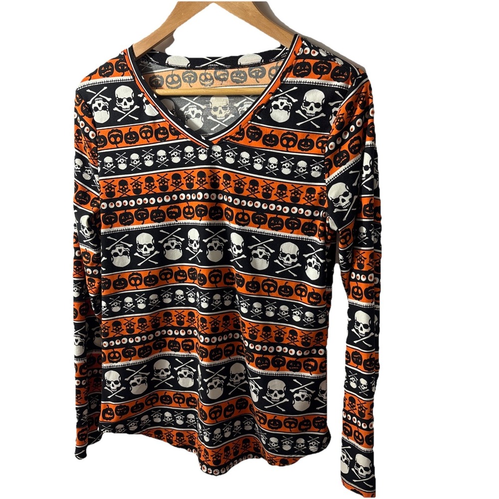 No Boundaries XL 15/17 Halloween v-neck pullover long sleeves Harley Vibes